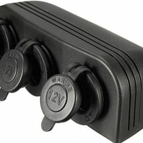 Marine 12V-24V 3-WAY Waterproof Boat-Car-RV-ATV  Power Socket - Picture 3 of 5